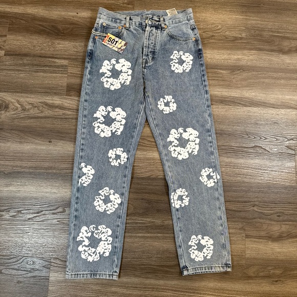 Rare Denim tears Levi's Men's Relaxed Jeans - Black and Gray unisex - Picture 2 of 16